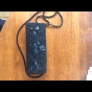 Bijoux Turner cross body black beaded purse.